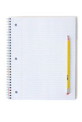 Education: Blank Notebook With Pencil Isolated On White
