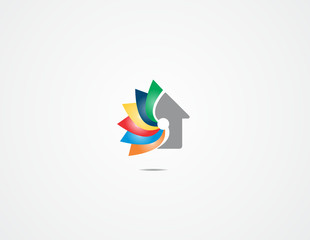 color house logo home icon