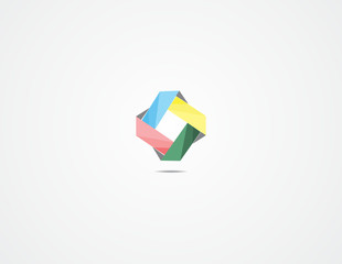 colorful cube logo hexagon abstract