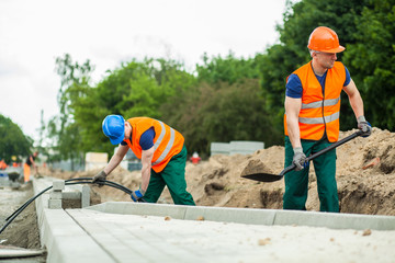 Construction workers during their work