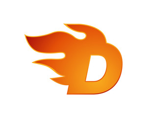 flame logo letter d