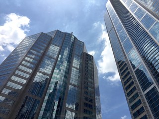 Fototapeta na wymiar Modern glass buildings in CBD