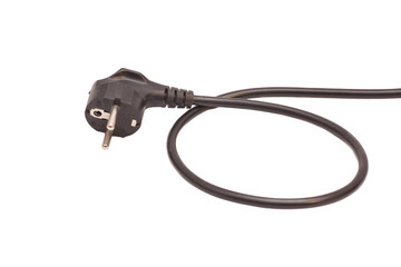 Black plug on the white background