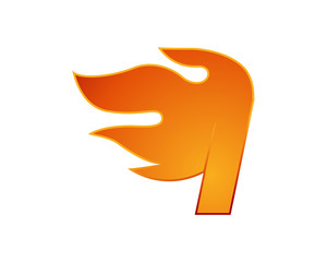 flame logo letter i