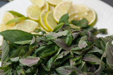 Peppermint and out of focus lemons 