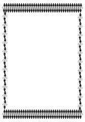 Black and white frame with floral elements