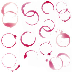Wine stains isolated on white