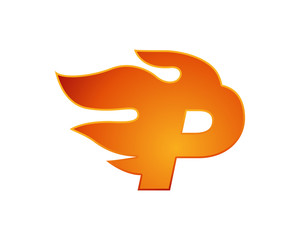 flame logo letter p - obrazy, fototapety, plakaty