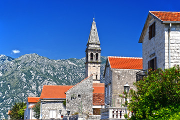 Fototapeta na wymiar View of Perast in Bay of Kotor, Montenegro
