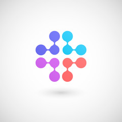 Molecule logo template. Isolated on white background.