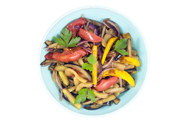 warm salad with eggplant