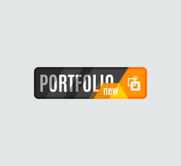 Portfolio button, futuristic hi-tech UI design