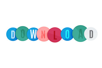 Download button made of glossy circles