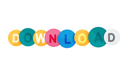 Fototapeta premium Download button made of glossy circles