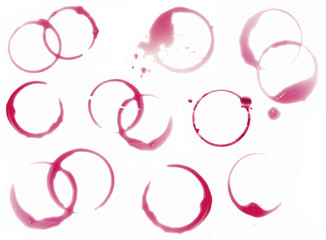 Wine stains isolated on white