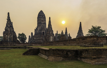 Temple in Ayutthaya historical park Thailand