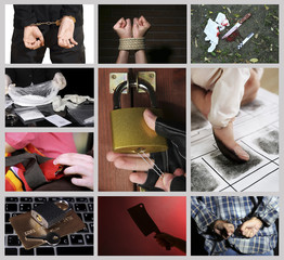 Conceptual collage of crime