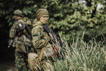 paratrooper airborne infantry in the forest