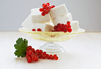 Delicate souffle with red currant