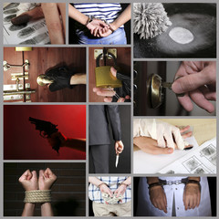 Conceptual collage of crime