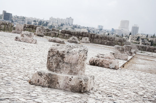 Amman modernity and old, from Amman citadel in Jordan
