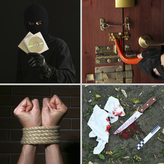 Conceptual collage of crime