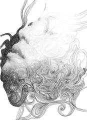 Double exposure portrait