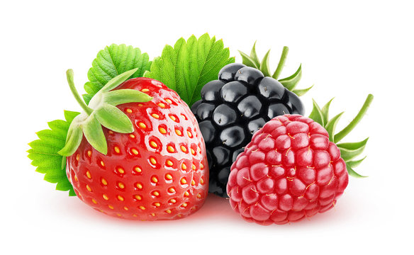 Fresh berries over white background