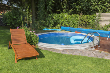 The pool on the garden