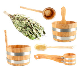 Set for bath isolated on white