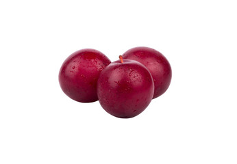 Three red plums