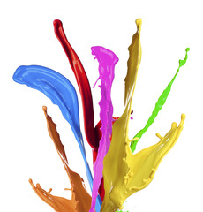 Paint splashes isolated on white