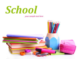 Fototapeta premium School supplies isolated on white