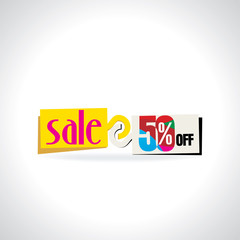 sale tag with colorful vector illustration 