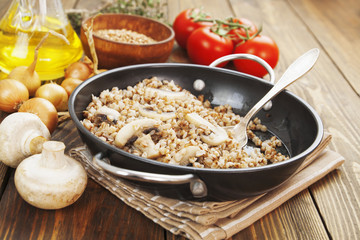Buckwheat porridge with mushrooms