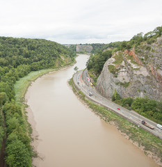 View up Avon gorge towards Avonmouth