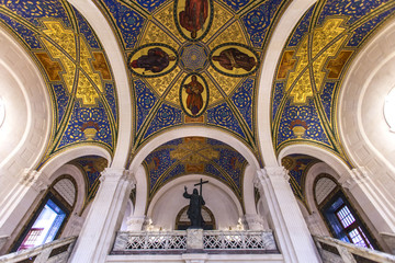 Ceiling of the Peace Palace, seat of the International Court of Justice, United Nations