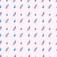 Seamless pattern with watercolor leaves