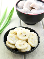 Raw banana and Banana Cooked in Coconut Milk