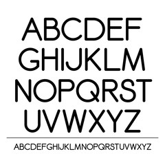 Medium Vector Alphabet. Black font on light background
