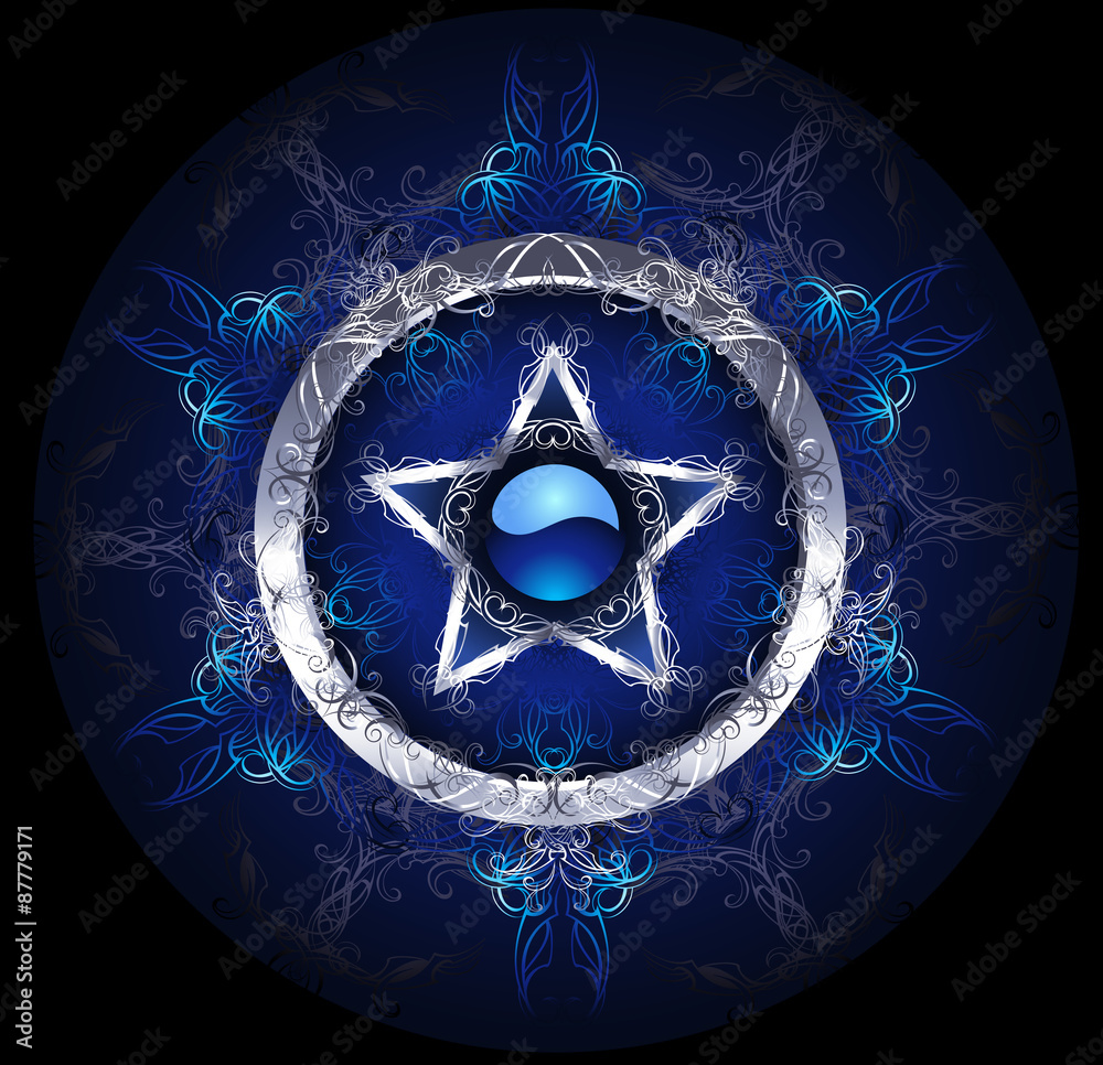 Wall mural mystic blue star