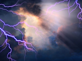 Stormy Sky with Sunlight
