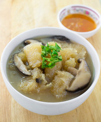 Fish maw and mushroom soup