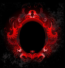 Oval red banner
