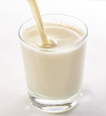 Pouring milk into glass