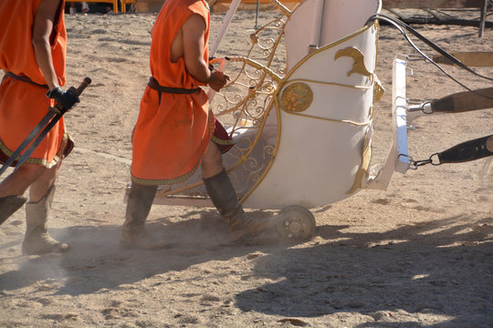 soldados con un carruaje