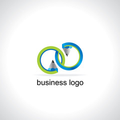 creative logo pencil with circle vector 