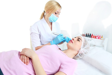 Permanent make-up (tattoo) at beauty salon