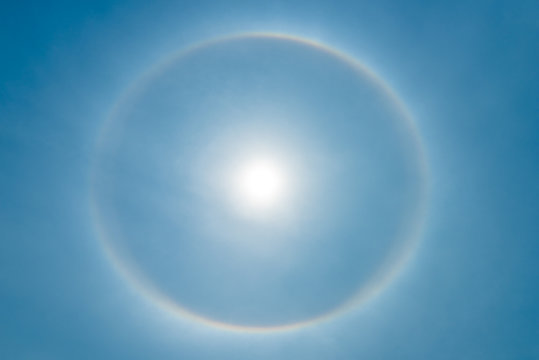 Corona, fantastic beautiful sun halo phenomenon
