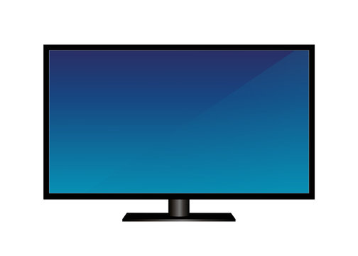 Edgeless, ultra thin, high definition (HD) television set in black 
Vector illustration isolated on white background
